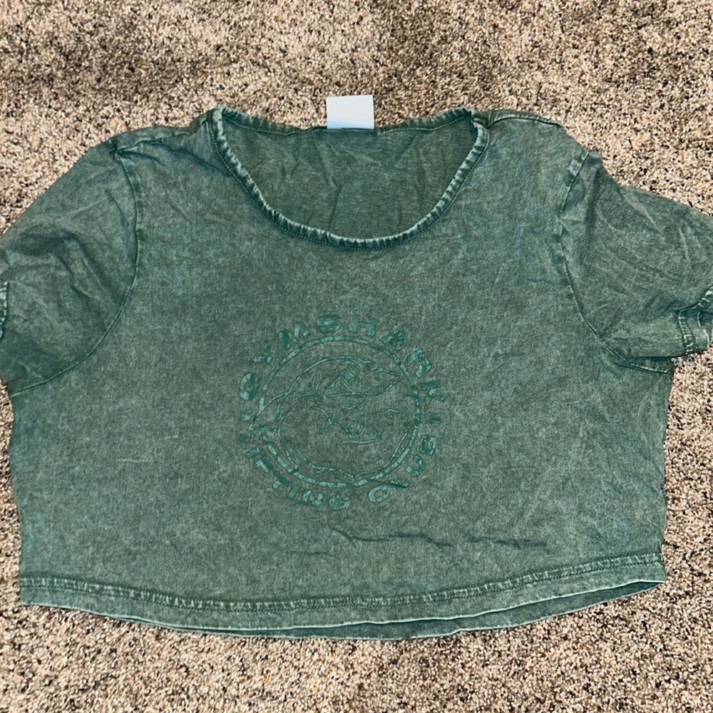 GymShark Cropped Green Workout/Rest Day Shirt